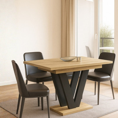 Lara Extendable Dining Table 130 To 210 Cm Modern Design Torro Oak from B&Q