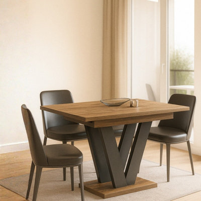 Lara Extendable Dining Table 130 To 210 Cm Modern Design Wotan Oak from B&Q