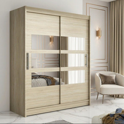 Westa Vii 150 Sliding Door Wardrobe With Mirrors Sonoma from B&Q