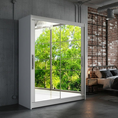 Westa Xi 150 Modern Sliding Cashmere Wardrobe With Mirrored Fronts And Practical Storage from B&Q