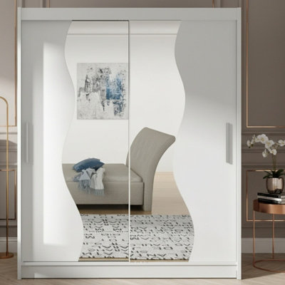 Westa S Sliding Door Wardrobe With Mirrors On The Fronts White from B&Q
