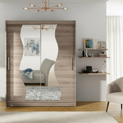Westa S Sliding Door Wardrobe With Mirrors On The Fronts Truffle from B&Q