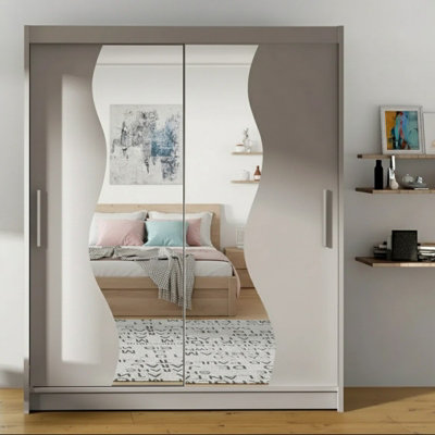 Westa S Sliding Door Wardrobe With Mirrors On The Fronts Cashmere from B&Q