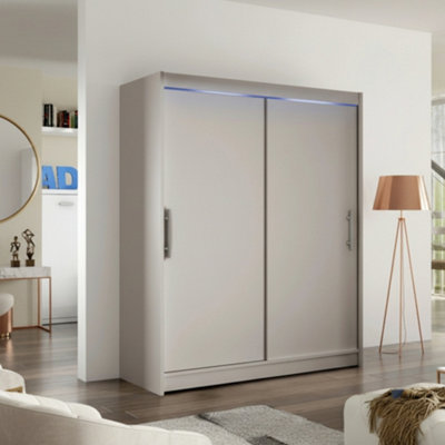 Galeria Wardrobe With Sliding Doors And Led Lighting 150Cm Cashmere from B&Q