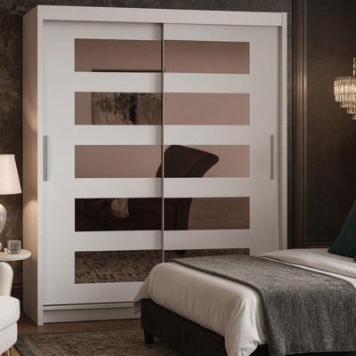 Westa V 150Cm Sliding Wardrobe With Mirrors Cashmere from B&Q
