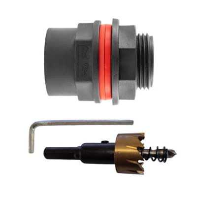 1" Bsp Water Butt Connector Male With Female Outlet And 34mm Hss Drill Bit Set, from B&Q
