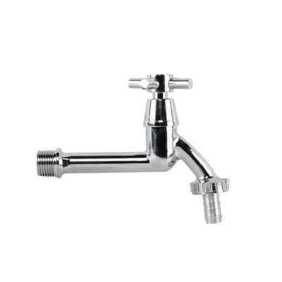 Extended Chrome Plated Brass Outdoor Lever Tap Bsp Male Inlet Hose Barb Lightweight from B&Q