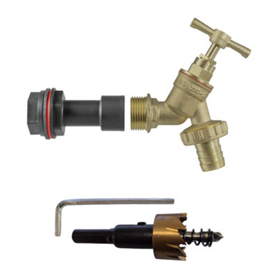 1/2" Bsp Water Butt Extension Kit With Brass Barbed Tap And 21mm Drill Bit from B&Q