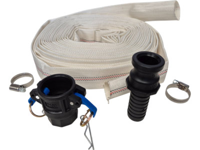 15M Lay-Flat 2" Hose Kit H8 Bar Working Pressure24 Bar Burst PressureIncludes Camlock Type E And DHose Clips from B&Q
