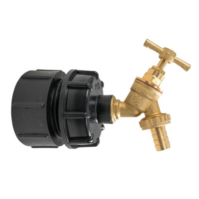S60X6 Ibc 2Bspf Adapter Kit With Bspf Reducer Cap And Brass Bib Tap With Hose Barb from B&Q