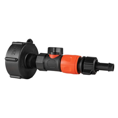 Ibc S60X6 To 3/4" Bsp Adapter Set With Snap-On Valve And 13mm Hose Barb Connector3-Piece Kit from B&Q