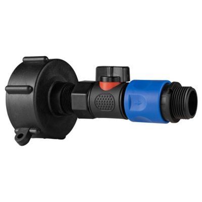 Ibc Fitting Kit S60X6 Female To 3/4" Bsp Male With Quick-Connect Snap-On Valve And 3/4" Bspm Hose Connector from B&Q