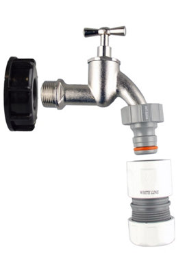 Ibc 2" S60X6 Lid Kit With 3/4" Bsp Brass Bib Tap And Max Flo Power Jet Connectors from B&Q