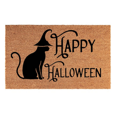  - Halloween Coir Doormat 60 X 40 Cm"happy Halloween" Printed Entrance Mat
