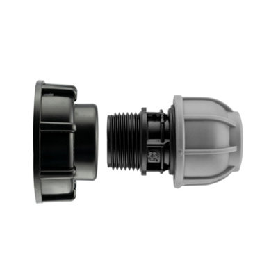 Ibc 2" S60X6 End Cap With Integrated 1" Bspf Thread And 40mm Mdpe Straight Joiner Kit from B&Q