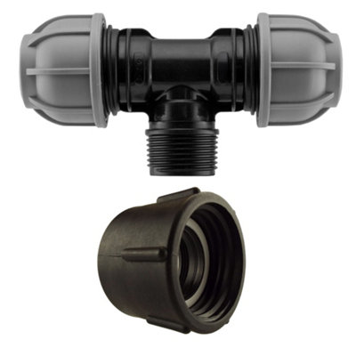 Ibc 2" S60X6 Adapter With 50mm Mdpe 2" Bsp Tee ConnectorPn10 Set from B&Q
