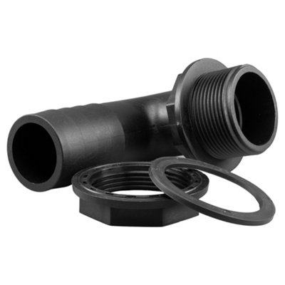 90Degrees Tank Connector 1.25Bsp Male X 1.25Hose Barb With Washer And Nut Set Of 1 from B&Q