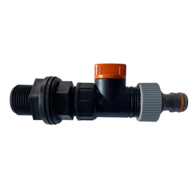 3/4" Bsp Water Butt Connection Set With Integrated Valve And Quick-Connect Tap Adapter from B&Q
