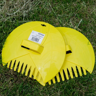 Leaf Grabber Scoops For Garden CleaningYellow PairPlastic Hand Covers With Rake Teeth1 Pack from B&Q