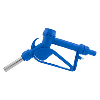 Blue 3/4" Barb Inlet Fuel Gun NozzleMetal OutletPull-TriggerLightweight 0.5Kg from B&Q