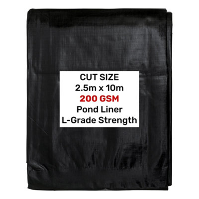 L-Grade Garden Pond Liner 2.5M X 10M Heavy-Duty 200Gsm Flexible Pond Liner from B&Q