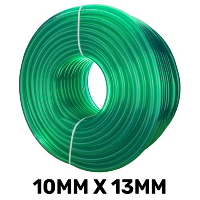 100M Pvc Semi-Transparent Green Pipe 10mm Id X 13mm Od from B&Q