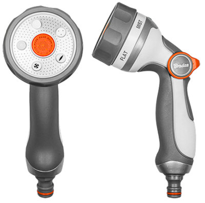  - Water Sprayer Hose Gun Model En55MMetal 5-Pattern Adjustable Nozzle With Quick Connect Adaptor And Slider Trigger