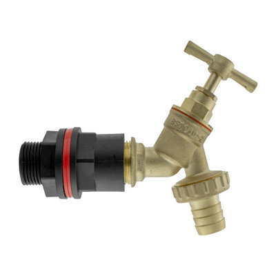 Water Butt Set With Bsp Water Butt Connector And Brass Garden Bib Tap from B&Q