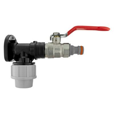 20mm Mdpe Wall Flange Set Including Nickel-Plated Brass Lever Valve And Snap-On Tap Adaptor Wl from B&Q
