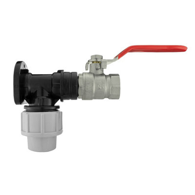 20mm Mdpe Wall Flange Kit With Brass Nickel Plated Lever Valve Bsp Pn10 from B&Q