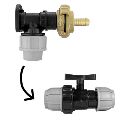 20mm Mdpe Wall Flange Set With Geka Claw Fittings Inline Valve And Barb Connection from B&Q