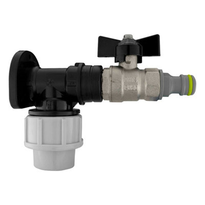 20mm Mdpe Wall Flange Kit With 1/2" Bsp Nickel Plated Brass Bib Valve And Snap On Adaptor from B&Q