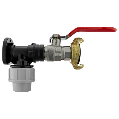 20mm Mdpe Wall Flange Kit With Geka Claw Connector And 1/2" Bsp Brass Butterfly Valve from B&Q