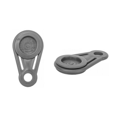  - Round Grey Tarpaulin Clip Pack Of 12Uv-Resistant PlasticTextured GripMounting Eyelet
