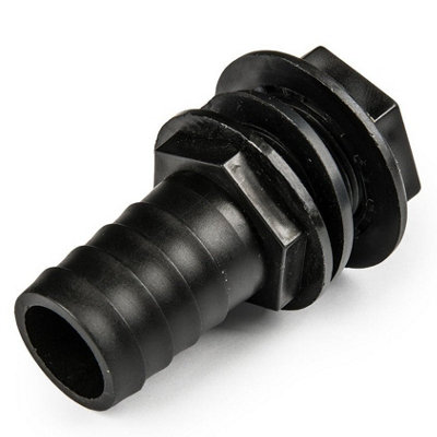 3/4" Bsp Male Tank Coupling With Nut & Washer And 1" Barb Outlet For Water Butts from B&Q