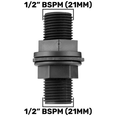 1/2" Bspm Threaded Tank Connector With Nut And Washer For Water Butt Tanks from B&Q