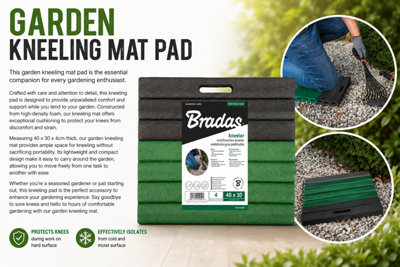 Green/black Multipurpose Kneeling Pad 40 X 30 X 4 CmLightweight Portable Garden Knee Mat from B&Q