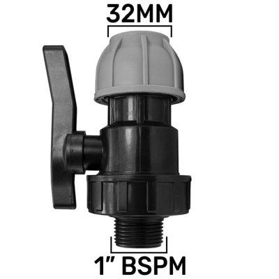 32mm Mdpe Water Isolation Valve With 1" Bsp Male ThreadPn10 Compression Shut-Off Valve from B&Q