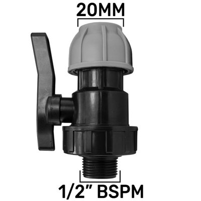 20mm Mdpe Compression Isolation Valve With 1/2" Bsp Male ThreadPn1010 Bar. from B&Q
