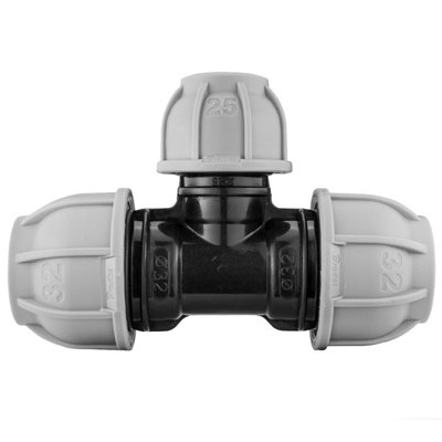 32mm To 25mm Mdpe Reducing Tee Compression Coupling Pn10 from B&Q