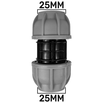 25mm Mdpe Straight Coupling Compression Fitting Pn10 For Water And Irrigation Systems from B&Q
