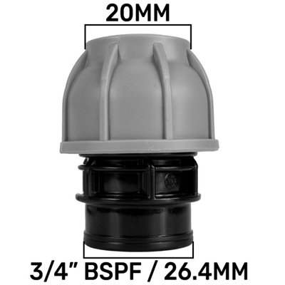 20mm Mdpe Straight Compression Coupling To 3/4" Bsp FemalePn10Mdpe from B&Q