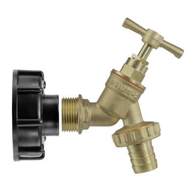 Ibc Connection Set Model 002ABrass Garden Tap 1/2-Inch Bsp With 13mm Barb And S60X6 Pp End Cap from B&Q