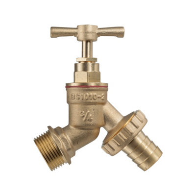 3/4" Bsp Male Brass Garden Tap With 3/4" Hose BarbCorrosion-Resistant Outdoor Bib from B&Q