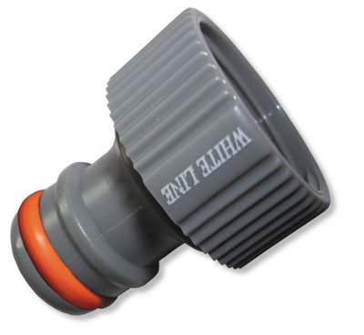 Wl 1" Bspf Female Garden Tap FittingWhite Plastic 1-Inch Bspf Connector With Click-Lock Quick Connect OutletEach from B&Q