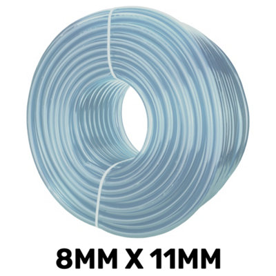 1M Transparent Flexible Pvc HoseFood-Grade Clear Tubing 8mm Id X 11mm Od from B&Q
