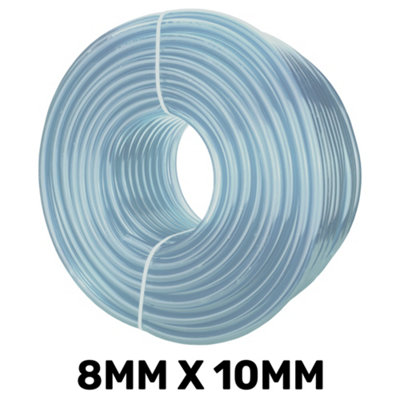 100M Transparent Flexible Pvc Hose8mm Id X 10mm OdFood Contact CompliantClear from B&Q