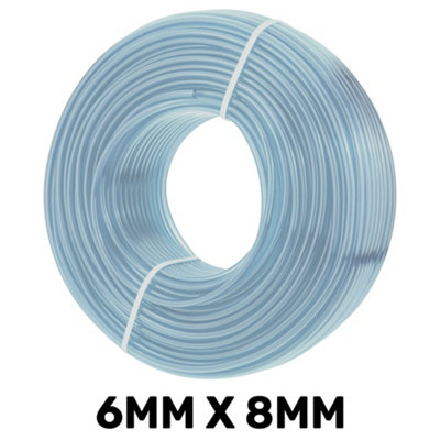 1M Transparent Flexible Pvc Tubing Hose 6mm Id X 8mm OdFood-Contact Compliant from B&Q
