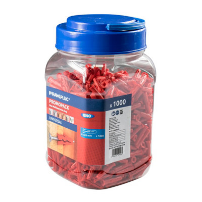 B&Q -  Uno Red Wall Plug (Dia)6mmPack Of 1000
