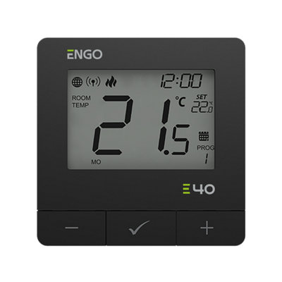 Engo E40-230 Wired Smart Thermostat Zigbee 3.0 Programmable Heating Controller (Black) from B&Q